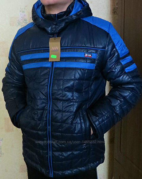 Куртка евро-зима юниор подростковая синяя прямая.