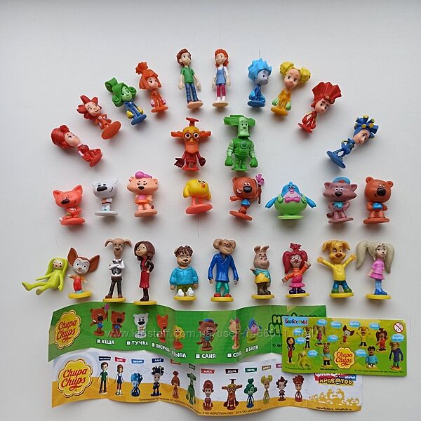 Фіксики, мімімішки, Барбоскіни, колекції фігурок Кіндер Чупа Чупс