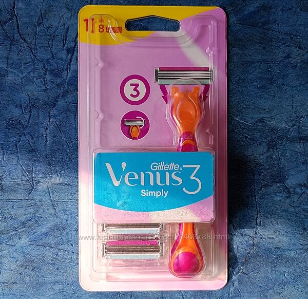 Жіноча бритва Gillette Venus Simply3  8 змінних насадки