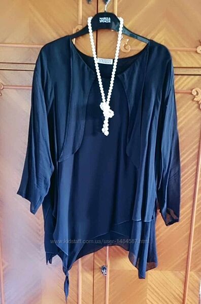 Блуза туніка SIZE/56-60 наш з асиметричним низом віскоза