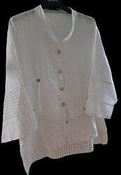 Рубашка льняная  с перфорацией Puro Lino, Италия 