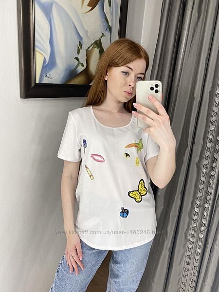 Футболка цветной принт You You, Франция