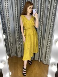 Платье желтого цвета цветочный принтYuka, Франция