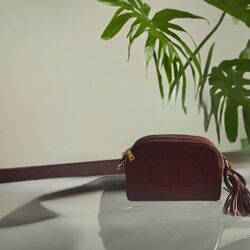 Сумка на два отделения бордового цвета Leather Country, Италия 