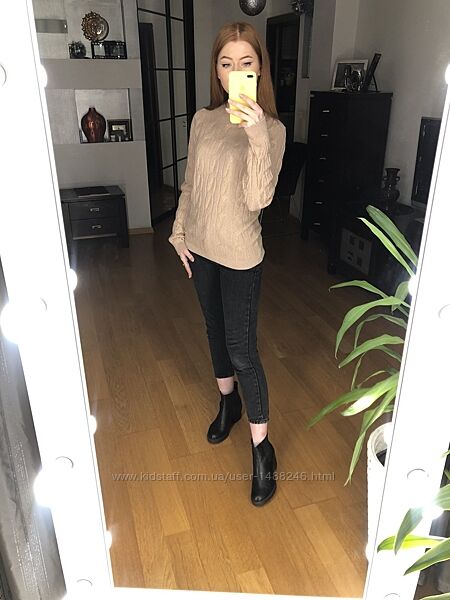 Пуловер с косами пудрового цвета Cristina, Франция