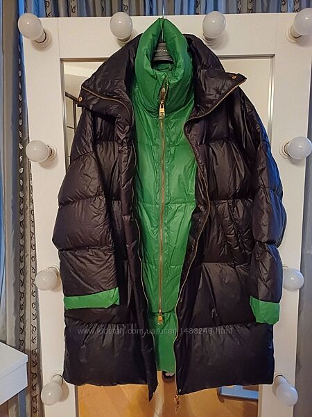 Пуховик комби черный с зеленым Interdee, Франция