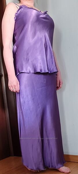 Костюм шелковый фиолетового цвета, Италия 