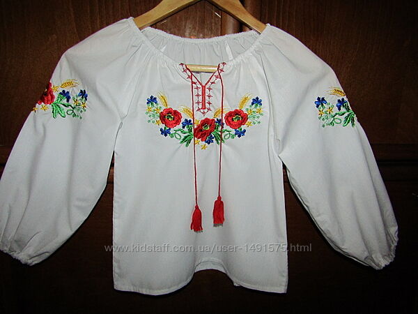 Украинская сорочка - вышиванка для девочки 6-9 лет.
