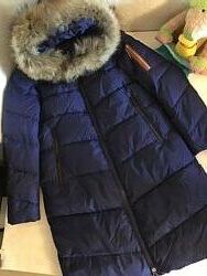 Женский пуховик, зимнее пуховое пальто clasna с капюшоном, натуральный мех