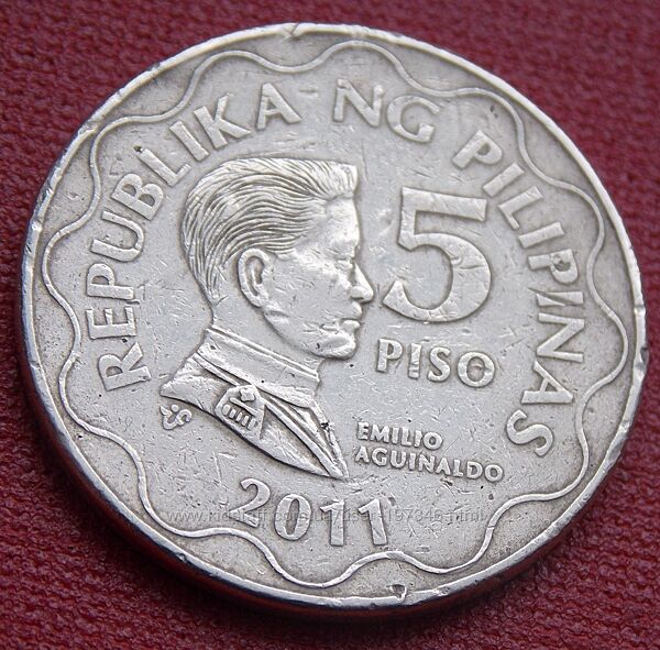 Монета Филиппины 5 песо 2011 год