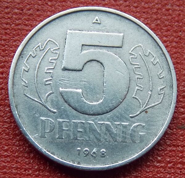 Монета ГДР 5 пфеннигов