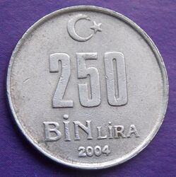 Монета Турции 250 000 лир