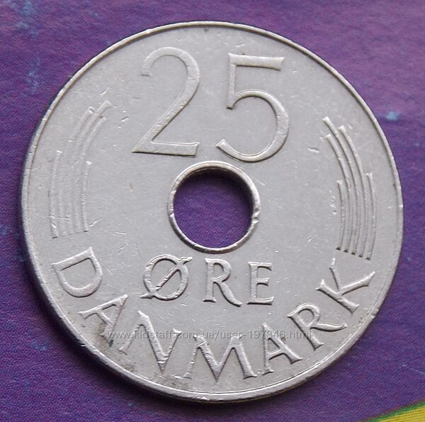 Монета Дании 25 эре