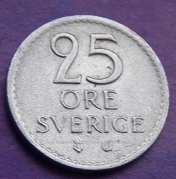 Монета Швеции 25 эре
