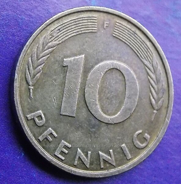  Монета ФРГ 10 пфеннигов