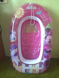 Надувная детская розовая лодка с окошком