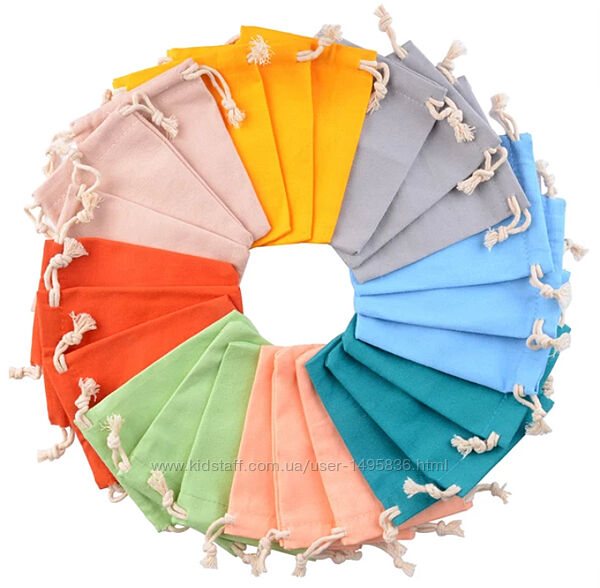 Мешочки из натуральной ткани, разные цвета и размеры