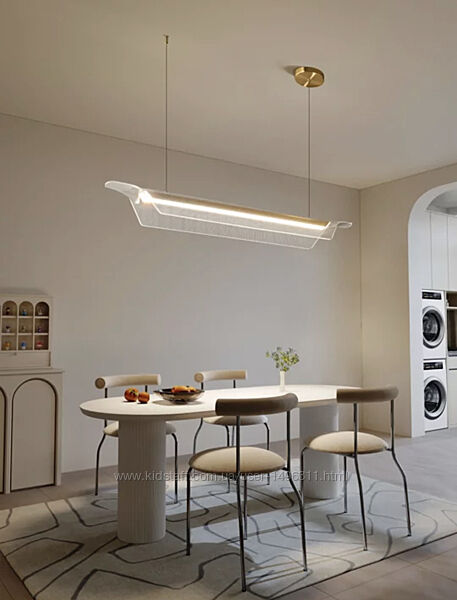 Довгі світильники люстри пристельові та підвісні LED Laguna кухня вітальня