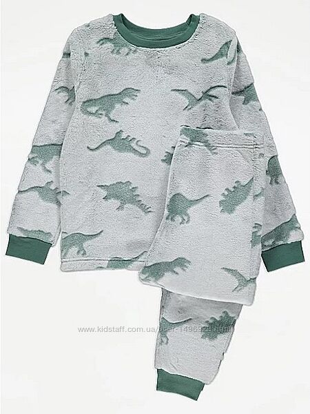Піжама плюшева фліс для хлопчика динозавр 221111