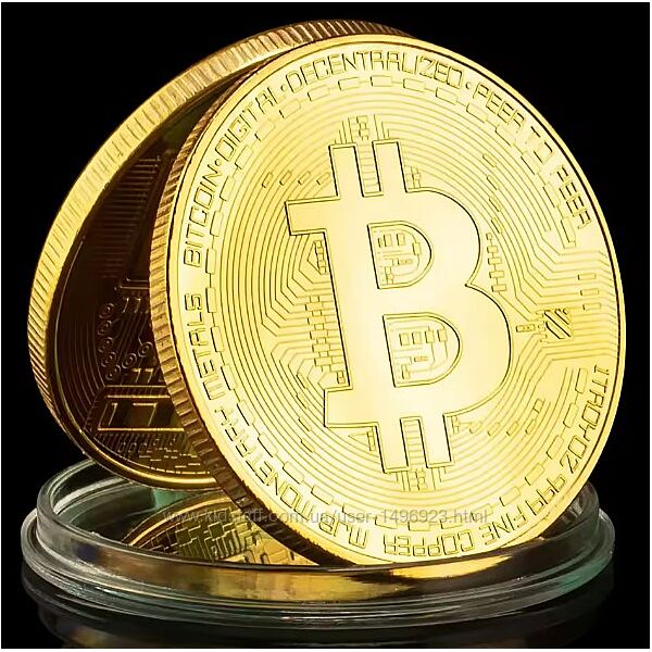 Монета биткоин сувенирная bitcoin біткоін в капсуле