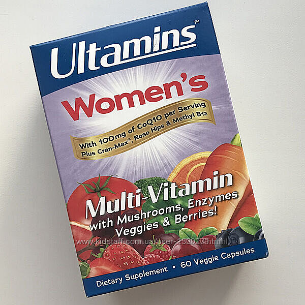 Ultamins, мультивітаміни для жінок з CoQ10,60 капсул США