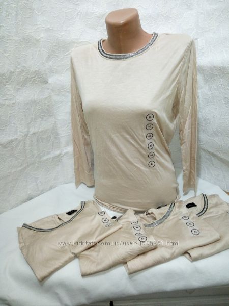 Мега распродажа 40 42 46 Кремовая с рукавом блуза реглан C&A