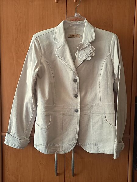 Пиджак женский светлый стильный, размер 48, L, европейский 42