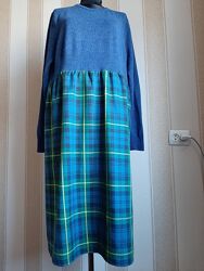 Платье осеннее, зимнее, теплое, миди.