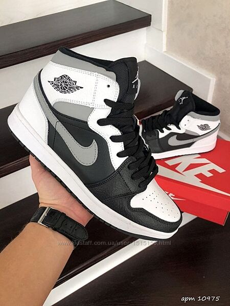 р.42, 43   Мужские кроссовки Nike Air Jordan черно/бело/серые 