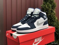 р.41-45 Мужские кроссовки Nike Air Jordan сине/белые 