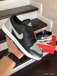 р.43, 44 Мужские кроссовки Nike Air Jordan 1 Low черно/серые 