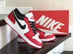 р.42-44 Мужские кроссовки Nike Air Jordan 1 Low красно/бело/черные 