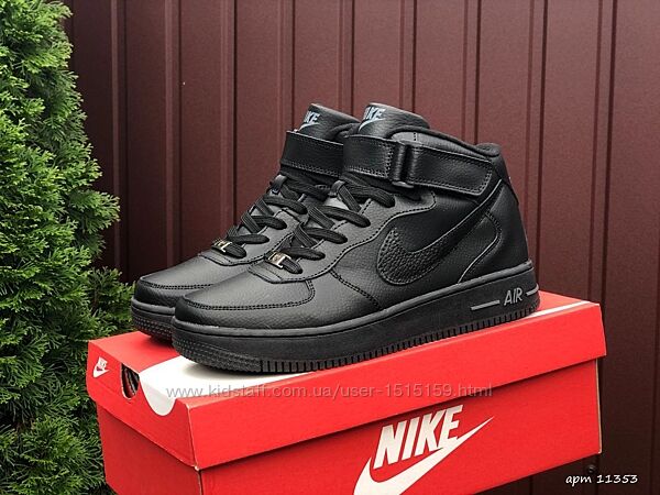 р.45   Зимние кроссовки  Nike Air Force черные термо  