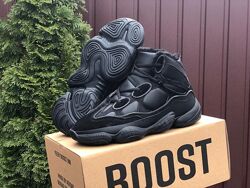 р.42, 43  Кроссовки Adidas Yeezy Boost 500 черные зима  KS 11418