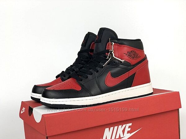 р.43, 44, 46 Кроссовки Nike Air Jordan 1 Retro High OG черно/красные  