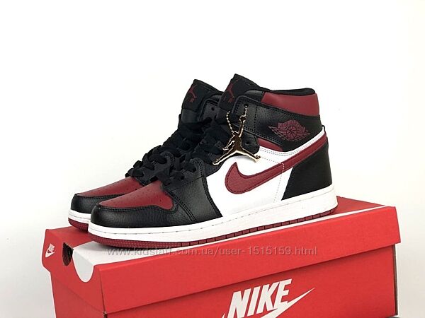  р.44-46   Кроссовки Nike Air Jordan 1 Retro High OG черно/бордовые 