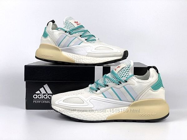  р.36, 37 Кроссовки Adidas Zx 2K Boost 2.0 бежево/мятные   KS 11472