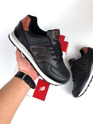  р.42-46  Кроссовки New Balance 574 черно/коричневый