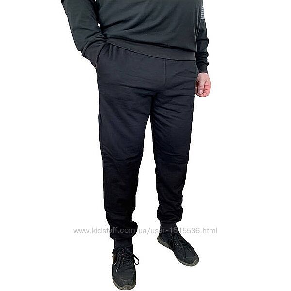Штани з карманами трикотажні чорні  розмір з 42 - по 60