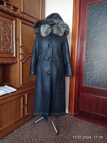 Шикарная натуральная дубленка с мехом, р. 48-50