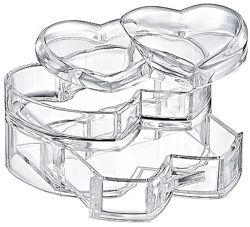 Органайзер пластиковий для косметики у формі серця з кришкою