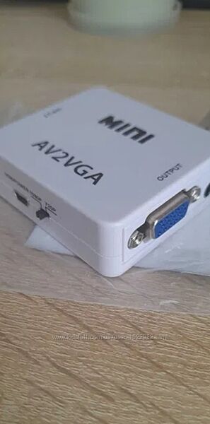Відеоконвектор mini AV to 2VGA RCA video adapter with 3,5 mm