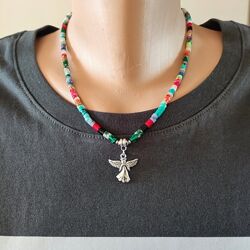Кольє Ангел асорті каменів