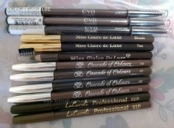 Пудровые карандаши для бровей Lacordi, Cascade, Miss Claire, Aden