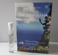 Пробник туалетной воды 1, 5 мл dolce&gabbana light blue beauty of capri, ит