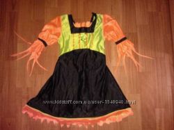 яркое карнавальное платье Ведьма 5-6 лет Хеллоуин