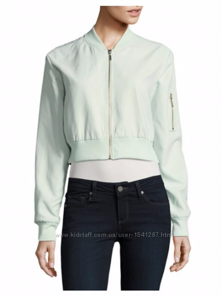 Укороченный бомбер мятного цвета