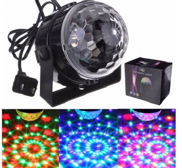 Дискошар LED Кристалл Magic Ball оригинал 100 Светомузыка 