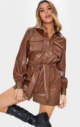 невероятное платье / Куртка / туника из эко кожи Богатого шоколадного цвета