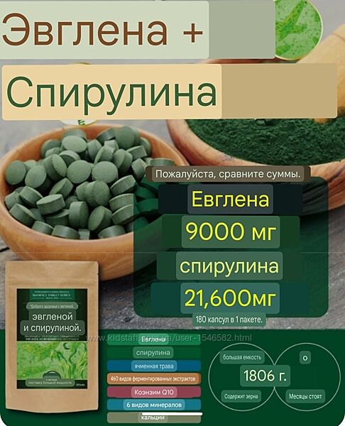 Спирулина и Эвглена на 6 месяцев. Япония